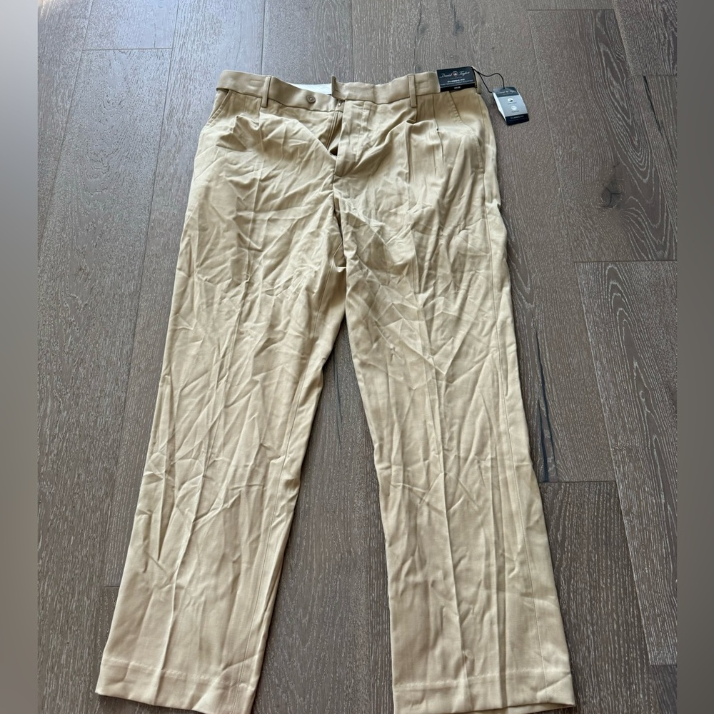 David Taylor classic fit pleated pants